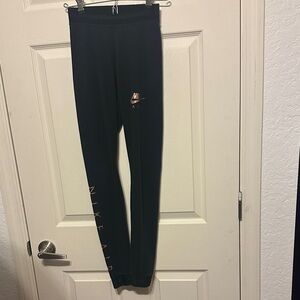 Nike Black Leggings with Metallic Logo